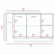 FM FURNITURE Aspen Kitchen Island with 2 Shelves Engineered Wood Brown