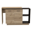 FM FURNITURE Aspen Kitchen Island with 2 Shelves Engineered Wood Brown
