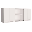 FM FURNITURE Yuma Wall Cabinet with Four Doors White Engineered Wood