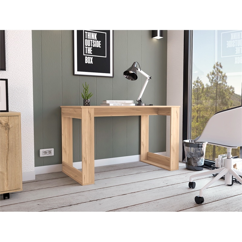 FM FURNITURE Aurora Writing Computer Desk Engineered Wood Oak