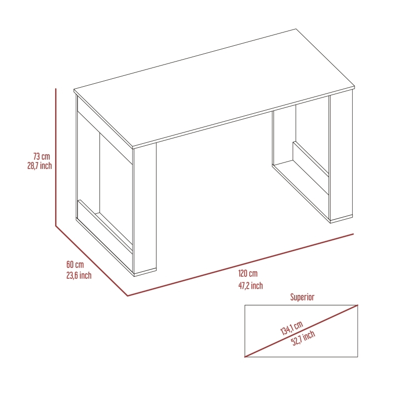 FM FURNITURE Aurora Writing Computer Desk Engineered Wood Oak