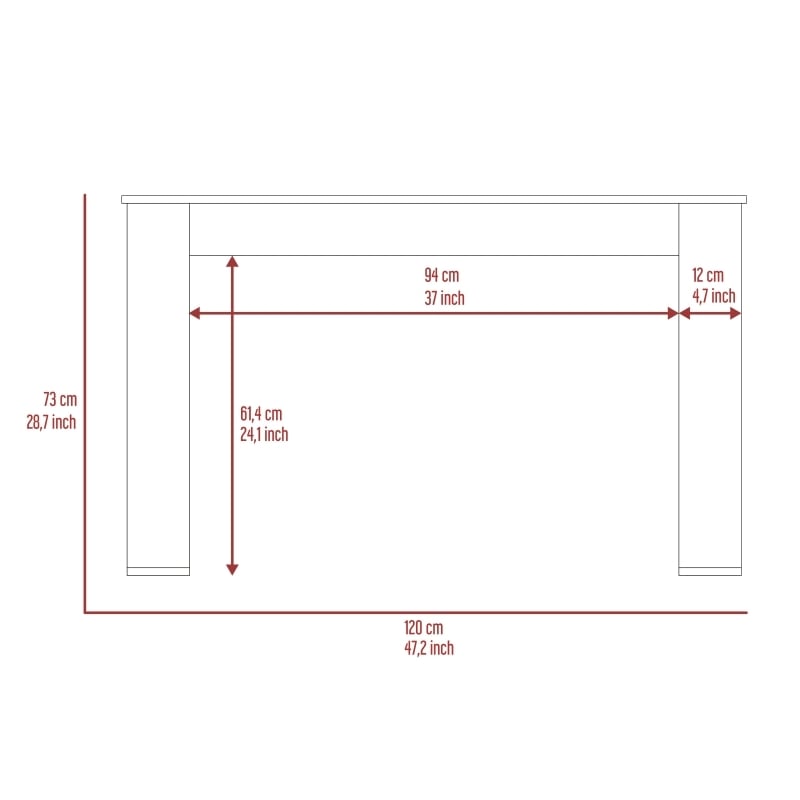 FM FURNITURE Aurora Writing Computer Desk Engineered Wood Oak
