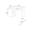 FM FURNITURE Raleigh L Shaped Desk Engineered Wood Light Gray