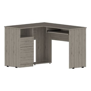 FM FURNITURE Raleigh L Shaped Desk Engineered Wood Light Gray
