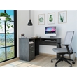 FM FURNITURE Raleigh L Shape Desk Smokey Oak Engineered Wood