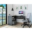 FM FURNITURE Raleigh L Shape Desk Smokey Oak Engineered Wood