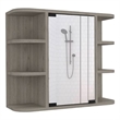 FM FURNITURE Valdez Medicine Cabinet With Six Shelves Engineered Wood Light Gray