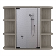 FM FURNITURE Valdez Medicine Cabinet With Six Shelves Engineered Wood Light Gray
