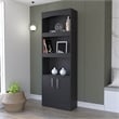 FM FURNITURE Durango Bookcase Double Door Cabinet Engineered Wood Black