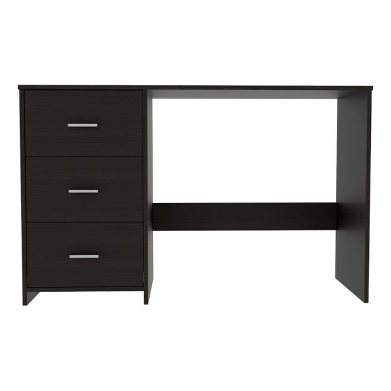 FM FURNITURE Berlin Three Drawers Desk Engineered Wood Black