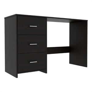 FM FURNITURE Berlin Three Drawers Desk Engineered Wood Black
