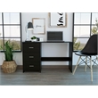 FM FURNITURE Berlin Three Drawers Desk Engineered Wood Black