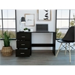 FM FURNITURE Berlin Three Drawers Desk Engineered Wood Black