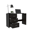 FM FURNITURE Berlin Three Drawers Desk Engineered Wood Black