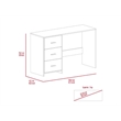 FM FURNITURE Berlin Three Drawers Desk Engineered Wood Black