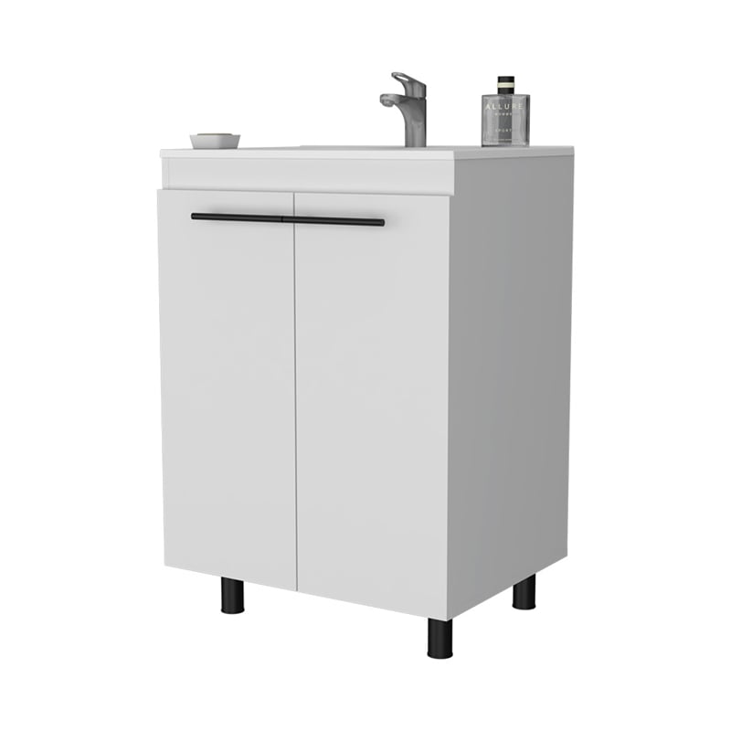 FM FURNITURE Selma 60 Inches Freestanding Vanity Cabinet Engineered Wood White