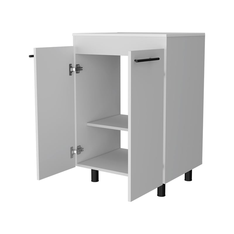 FM FURNITURE Selma 60 Inches Freestanding Vanity Cabinet Engineered Wood White