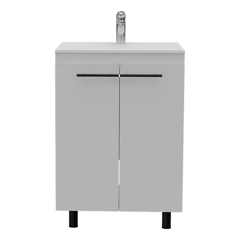 FM FURNITURE Selma 60 Inches Freestanding Vanity Cabinet Engineered Wood White