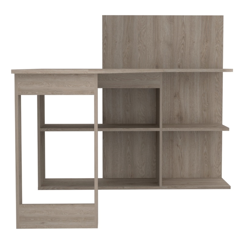 FM FURNITURE Fresno Writing Computer Desk Gray Engineered Wood