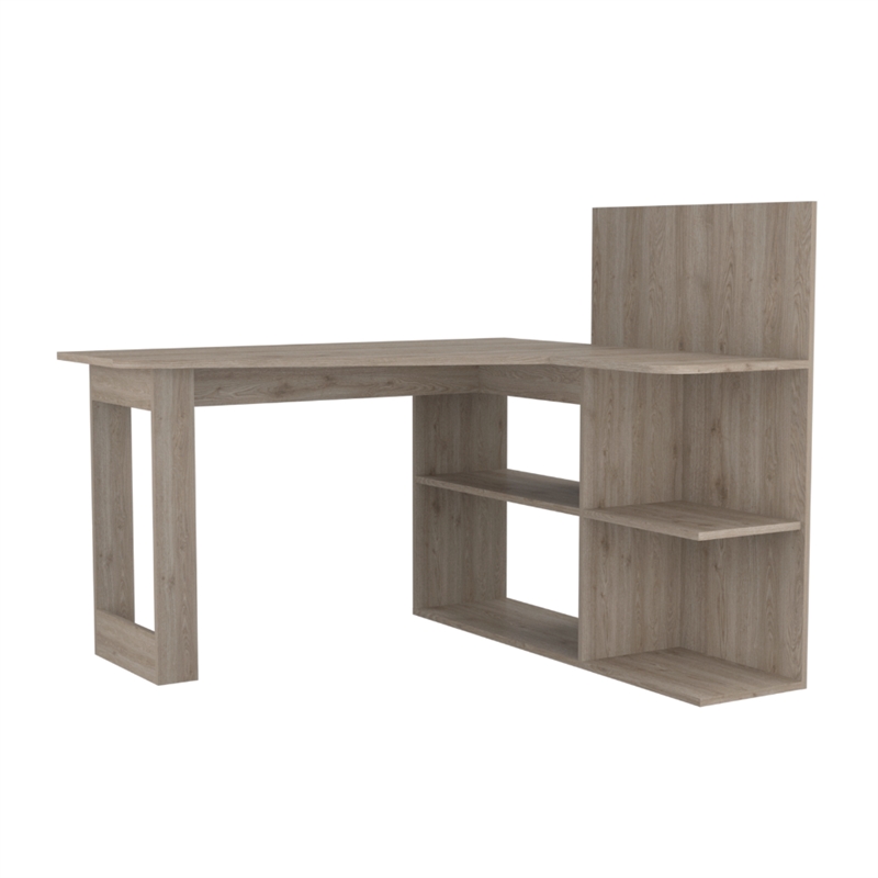 FM FURNITURE Fresno Writing Computer Desk Gray Engineered Wood