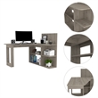 FM FURNITURE Fresno Writing Computer Desk Gray Engineered Wood