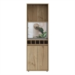 FM FURNITURE Redding Bar Cabinet Five Bottle Cubbies Engineered Wood Beige