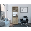 FM FURNITURE Redding Bar Cabinet Five Bottle Cubbies Engineered Wood Beige