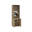 FM FURNITURE Redding Bar Cabinet Five Bottle Cubbies Engineered Wood Beige