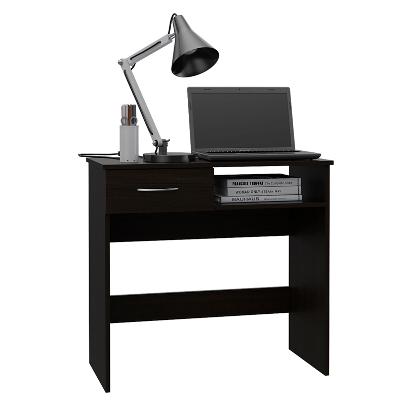 FM FURNITURE Plano Two Piece Home office Set Black Engineered Wood