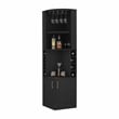 FM FURNITURE Delhi Corner Bar Cabinet Double Door Engineered Wood Black