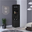 FM FURNITURE Delhi Corner Bar Cabinet Double Door Engineered Wood Black