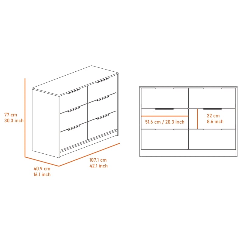 FM FURNITURE Marion Slide And Pull Dresser Four Drawers Engineered Wood Black