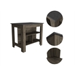 FM FURNITURE Brooklyn Kitchen Island with 3 Shelves Engineered Wood Brown