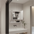 FM FURNITURE Ozark Engineered Wood Medicine Cabinet with Mirror in White