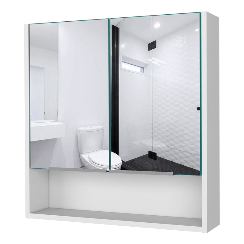 FM FURNITURE Ozark Engineered Wood Medicine Cabinet with Mirror in White