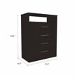 FM FURNITURE Athens 4-Drawer Modern Engineered Wood Dresser in Black