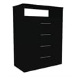 FM FURNITURE Athens 4-Drawer Modern Engineered Wood Dresser in Black