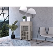 FM FURNITURE Ace Modern Engineered Wood Bar Cart with 4 Casters in Light Gray