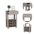 FM FURNITURE Ace Modern Engineered Wood Bar Cart with 4 Casters in Light Gray