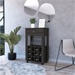 FM FURNITURE Ace Modern Engineered Wood Bar Cart with 4 Casters in Espresso