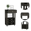 FM FURNITURE Ace Modern Engineered Wood Bar Cart with 4 Casters in Espresso