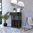 FM FURNITURE Ace Modern Engineered Wood Bar Cart with 4 Casters in Espresso
