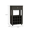 FM FURNITURE Ace Modern Engineered Wood Bar Cart with 4 Casters in Espresso
