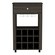 FM FURNITURE Ace Modern Engineered Wood Bar Cart with 4 Casters in Espresso