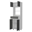 FM FURNITURE Auburn Engineered Wood Microwave Pantry Cabinet in Smokey Oak/White