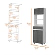 FM FURNITURE Auburn Engineered Wood Microwave Pantry Cabinet in Smokey Oak/White