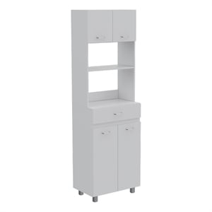 FM FURNITURE Auburn Engineered Wood Microwave Pantry Cabinet in White