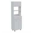 FM FURNITURE Auburn Engineered Wood Microwave Pantry Cabinet in White