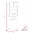 FM FURNITURE Auburn Engineered Wood Microwave Pantry Cabinet in White