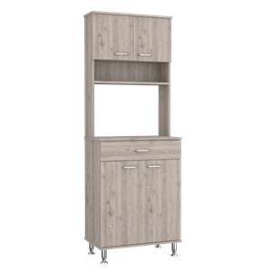 FM FURNITURE Bay 24&quotW Modern Engineered Wood Area Pantry in Light Gray